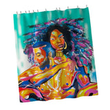 Max Digital Printing Mildew Resistant Anti-Bacterial PEVA Shower Curtain Liner African Couple
