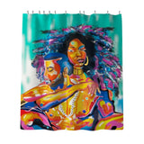 Max Digital Printing Mildew Resistant Anti-Bacterial PEVA Shower Curtain Liner African Couple