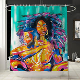 Max Digital Printing Mildew Resistant Anti-Bacterial PEVA Shower Curtain Liner African Couple