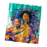 Max Digital Printing Mildew Resistant Anti-Bacterial PEVA Shower Curtain Liner African Couple