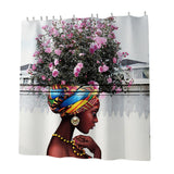 Max Digital Printing Mildew Resistant Anti-Bacterial PEVA Shower Curtain Liner African Women_B