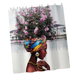 Max Digital Printing Mildew Resistant Anti-Bacterial PEVA Shower Curtain Liner African Women_B