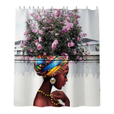 Max Digital Printing Mildew Resistant Anti-Bacterial PEVA Shower Curtain Liner African Women_B