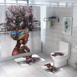 Max Digital Printing Mildew Resistant Anti-Bacterial PEVA Shower Curtain Liner African Women_B