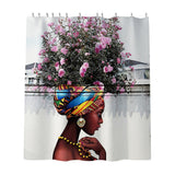 Max Digital Printing Mildew Resistant Anti-Bacterial PEVA Shower Curtain Liner African Women_B