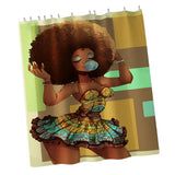 Max Digital Printing Mildew Resistant Anti-Bacterial PEVA Shower Curtain Liner African Women_C