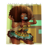 Max Digital Printing Mildew Resistant Anti-Bacterial PEVA Shower Curtain Liner African Women_C