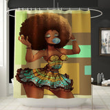 Max Digital Printing Mildew Resistant Anti-Bacterial PEVA Shower Curtain Liner African Women_C