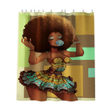 Max Digital Printing Mildew Resistant Anti-Bacterial PEVA Shower Curtain Liner African Women_C