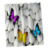 Max Digital Printing Mildew Resistant Anti-Bacterial PEVA Shower Curtain Liner Pebble Butterfly