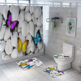 Max Digital Printing Mildew Resistant Anti-Bacterial PEVA Shower Curtain Liner Pebble Butterfly