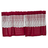 Max 2 Panels Rod Pocket Short Curtain Drapes for Kitchen Bathroom Wine Red