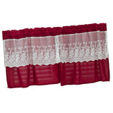 Max 2 Panels Rod Pocket Short Curtain Drapes for Kitchen Bathroom Wine Red