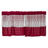 Max 2 Panels Rod Pocket Short Curtain Drapes for Kitchen Bathroom Wine Red