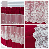 Max 2 Panels Rod Pocket Short Curtain Drapes for Kitchen Bathroom Wine Red