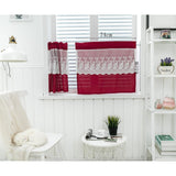 Max 2 Panels Rod Pocket Short Curtain Drapes for Kitchen Bathroom Wine Red