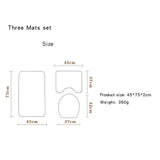 Max 3 Pieces Non-slip Bathroom Bath Mat U-Shape Contour Mat Toilet Lid Cover African Woman_B