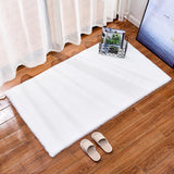 Max Living Room Area Rug, Faux Fur Plush Floor Mat for Bedroom 60x90cm White