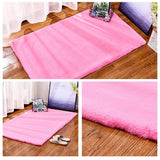 Max Living Room Area Rug, Faux Fur Plush Floor Mat for Bedroom 60x90cm Pink