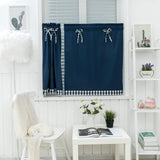 Max 1 Panel Kitchen Curtain Tier Small Window Drape Decor Dark Blue_74x61cm
