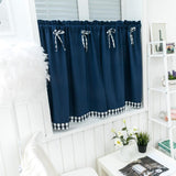 Max 1 Panel Kitchen Curtain Tier Small Window Drape Decor Dark Blue_74x61cm
