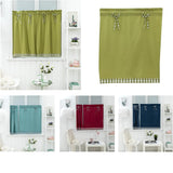 Max 1 Panel Kitchen Curtain Tier Small Window Drape Decor Dark Blue_74x61cm