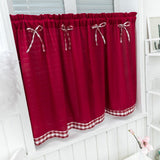 Max 1 Panel Kitchen Curtain Tier Small Window Drape Decor Wine Red_74x90cm
