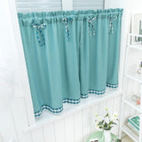 Max 1 Panel Kitchen Curtain Tier Small Window Drape Decor Light Blue_74x61cm