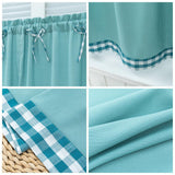 Max 1 Panel Kitchen Curtain Tier Small Window Drape Decor Light Blue_74x61cm