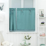 Max 1 Panel Kitchen Curtain Tier Small Window Drape Decor Light Blue_74x90cm