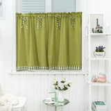 Max 1 Panel Kitchen Curtain Tier Small Window Drape Decor Green_74x90cm