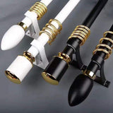 Max Metal Iron Curtain Pole Finials End Heads Fit 28mm Dia. Drapery Rods A_White