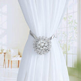 Max 1 Piece Magnetic Bead Curtain Tiebacks Buckle Clip Holdback Silver