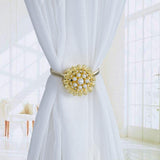 Max 1 Piece Magnetic Bead Curtain Tiebacks Buckle Clip Holdback Golden