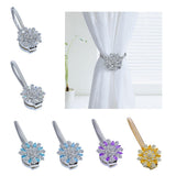 Max Magnetic Crystal Curtain Tiebacks Drapery Buckle Clip Holdback Silver