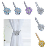 Max Magnetic Crystal Curtain Tiebacks Drapery Buckle Clip Holdback Silver