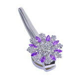 Max Magnetic Crystal Curtain Tiebacks Drapery Buckle Clip Holdback Purple