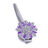 Max Magnetic Crystal Curtain Tiebacks Drapery Buckle Clip Holdback Purple