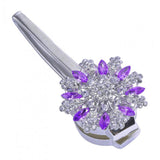 Max Magnetic Crystal Curtain Tiebacks Drapery Buckle Clip Holdback Purple