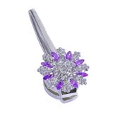 Max Magnetic Crystal Curtain Tiebacks Drapery Buckle Clip Holdback Purple
