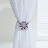 Max Magnetic Crystal Curtain Tiebacks Drapery Buckle Clip Holdback Purple