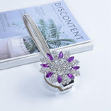 Max Magnetic Crystal Curtain Tiebacks Drapery Buckle Clip Holdback Purple