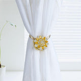 Max Magnetic Crystal Curtain Tiebacks Drapery Buckle Clip Holdback Golden