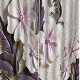 Max 2 Panels Digital Printing Light Reducing Curtain 3D Flower Living Room Decor