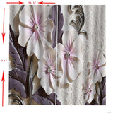 Max 2 Panels Digital Printing Light Reducing Curtain 3D Flower Living Room Decor