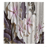 Max 2 Panels Digital Printing Light Reducing Curtain 3D Flower Living Room Decor