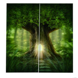 Max 2 Panel/Set 3D Print Curtain Drapes for Living Room Bedroom Big Tree