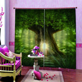 Max 2 Panel/Set 3D Print Curtain Drapes for Living Room Bedroom Big Tree