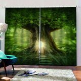 Max 2 Panel/Set 3D Print Curtain Drapes for Living Room Bedroom Big Tree