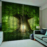 Max 2 Panel/Set 3D Print Curtain Drapes for Living Room Bedroom Big Tree